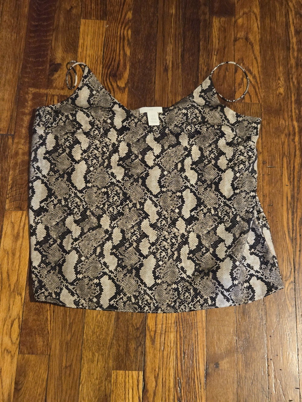 H&M Snake Print Spaghetti Strap Cami - Black & Cream